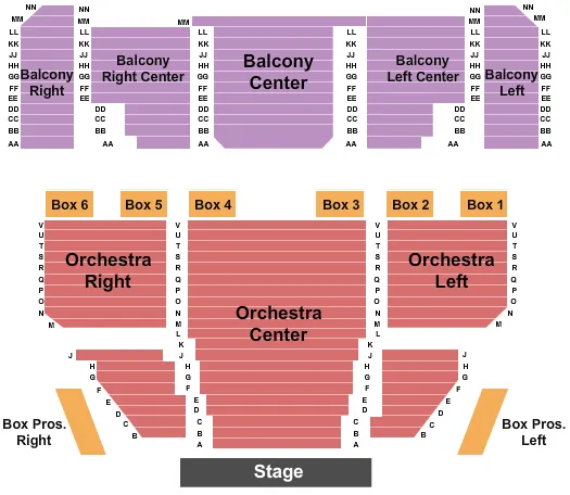 END STAGE Seating Map Seating Chart