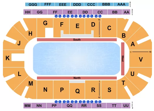 STARS ON ICE Seating Map Seating Chart