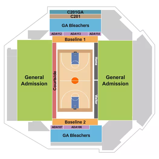 BASKETBALL GA Seating Map Seating Chart