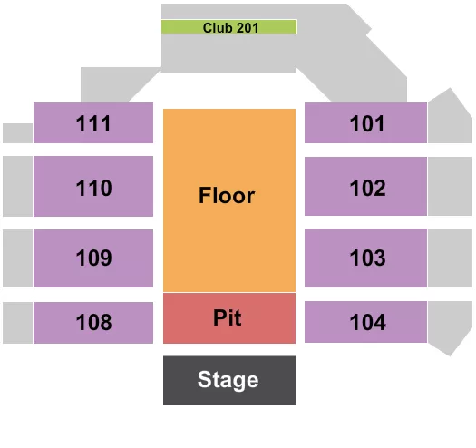 ENDSTAGE PIT FLOOR Seating Map Seating Chart