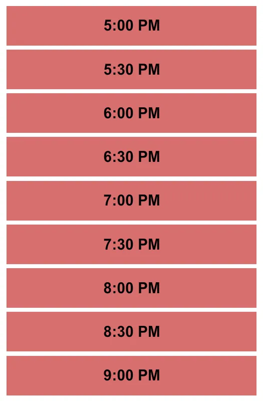 TIMED ENTRY Seating Map Seating Chart