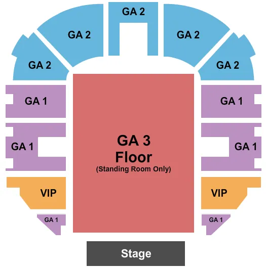 END STAGE GA FLOOR Seating Map Seating Chart