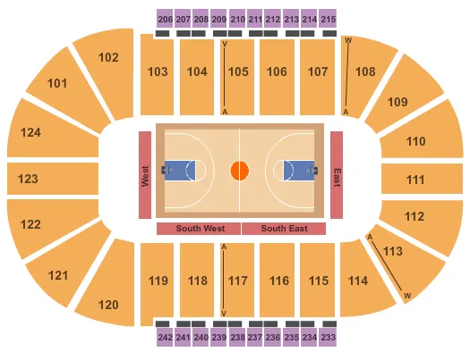 BASKETBALL Seating Map Seating Chart