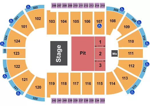 ENDSTAGE PIT Seating Map Seating Chart