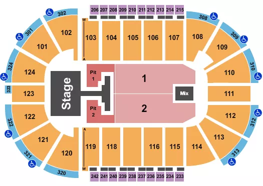PHIL WICKHAM Seating Map Seating Chart