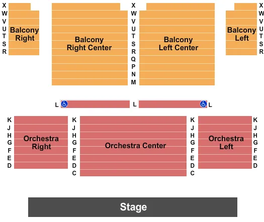 SARATOGA PERFORMING ARTS CENTER LITTLE THEATER END STAGE Seating Map Seating Chart