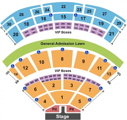 ENDSTAGE PIT W CATWALK Seating Map Seating Chart