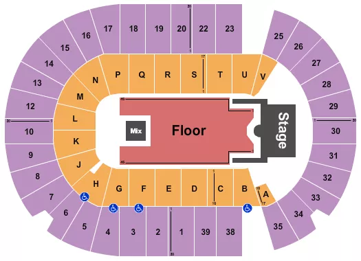 HILARY DUFF Seating Map Seating Chart