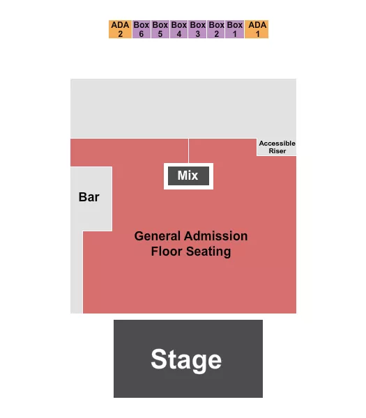 GA SEATED BOXES Seating Map Seating Chart