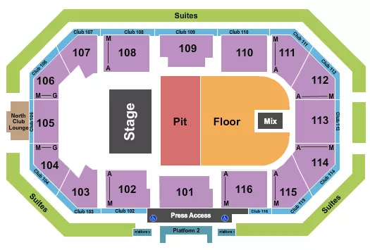 ENDSTAGE PIT FLOOR Seating Map Seating Chart