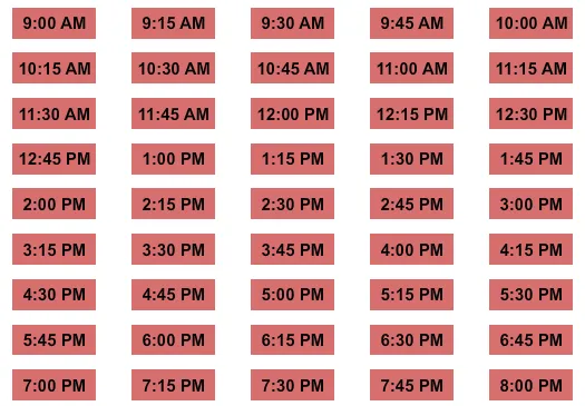 TIMED ENTRY Seating Map Seating Chart
