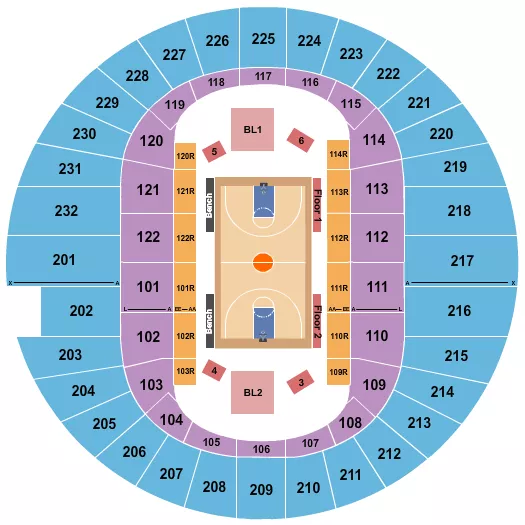 BASKETBALL 2 Seating Map Seating Chart