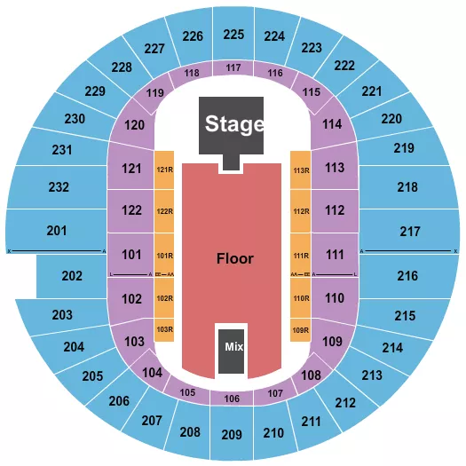 ENDSTAGE GA FLOOR W CATWALK Seating Map Seating Chart