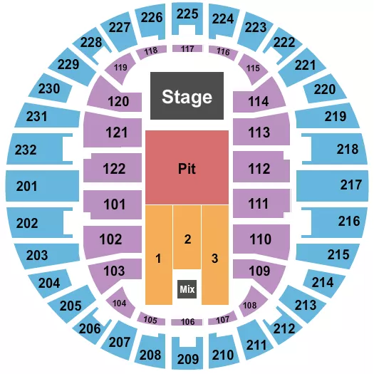 ENDSTAGE PIT Seating Map Seating Chart