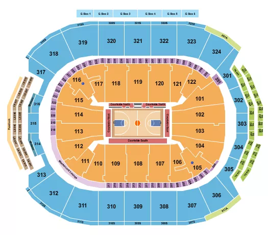 BASKETBALL ROWS Seating Map Seating Chart