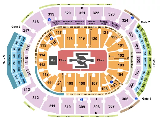 BURNA BOY Seating Map Seating Chart