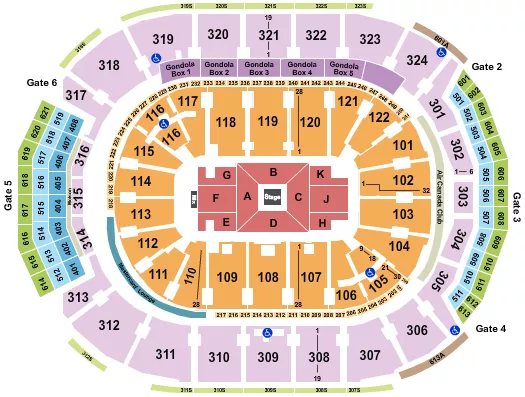 CENTER STAGE 2 Seating Map Seating Chart