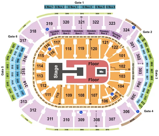 DUA LIPA Seating Map Seating Chart