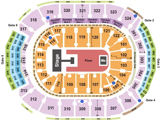 ENDSTAGE GA CATWLK Seating Map Seating Chart