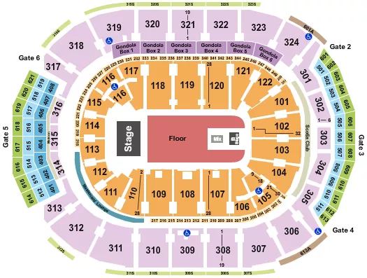 ENDSTAGE GA FLOOR Seating Map Seating Chart