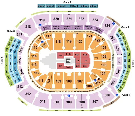 WWE Seating Map Seating Chart