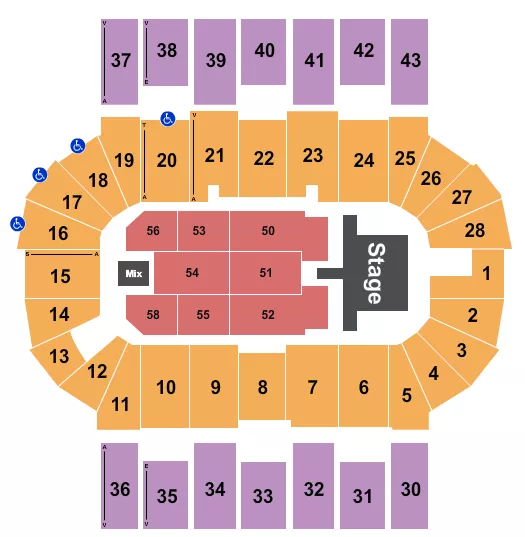 BRYAN ADAMS Seating Map Seating Chart