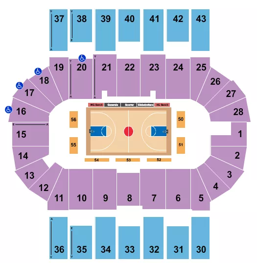 BASKETBALL HARLEM GLOBETROTTERS Seating Map Seating Chart