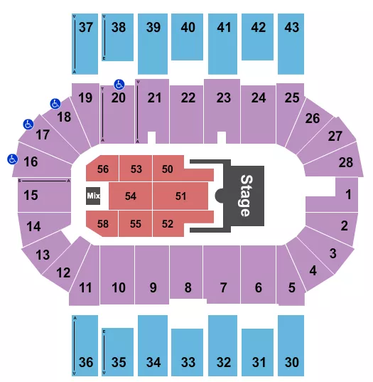 HILARY DUFF Seating Map Seating Chart