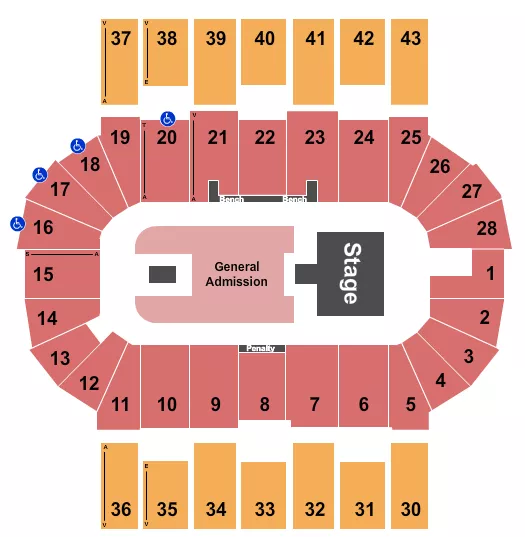 ENDSTAGE GA FLR CATWALK Seating Map Seating Chart