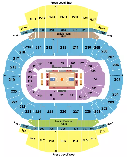 BASKETBALL SURGE Seating Map Seating Chart