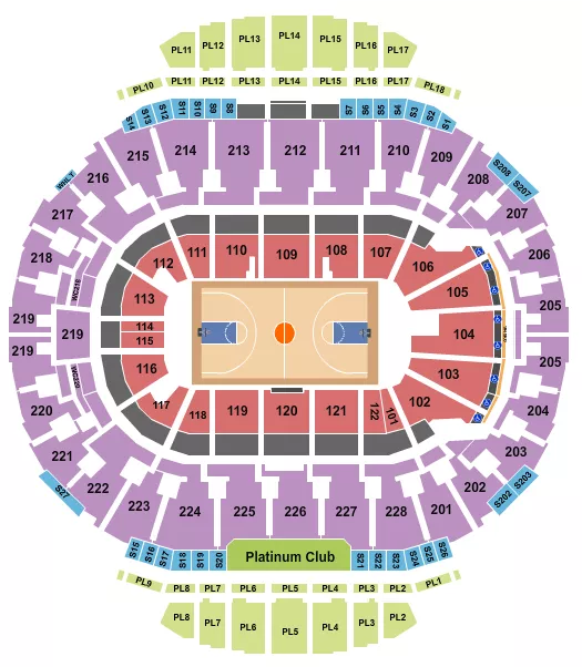 BASKETBALL ROW Seating Map Seating Chart