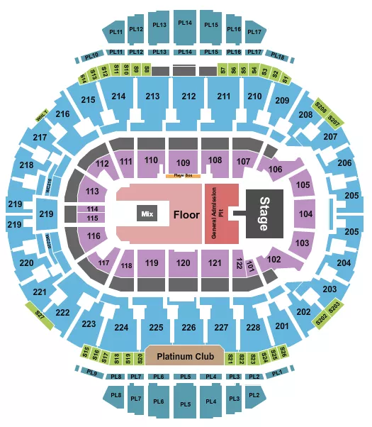 CREED ROW Seating Map Seating Chart