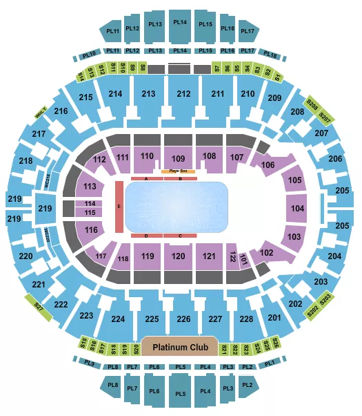 DISNEY ON ICE ROW Seating Map Seating Chart