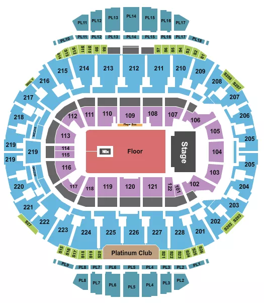 ENDSTAGE 2 ROW Seating Map Seating Chart