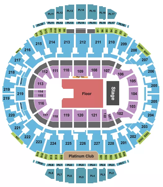 ENDSTAGE 3 ROW Seating Map Seating Chart