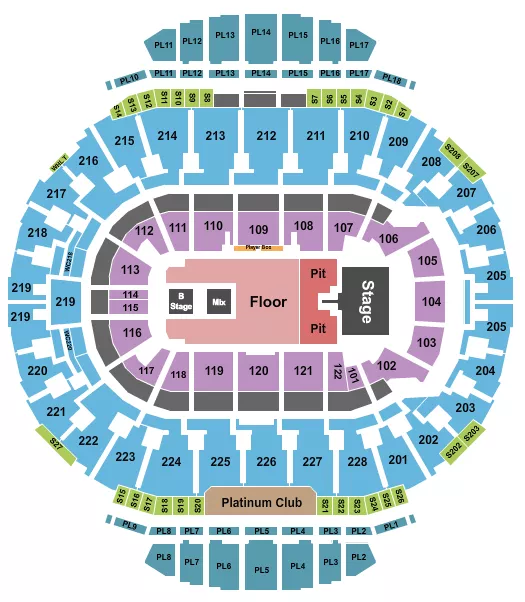 KEITH URBAN ROW Seating Map Seating Chart