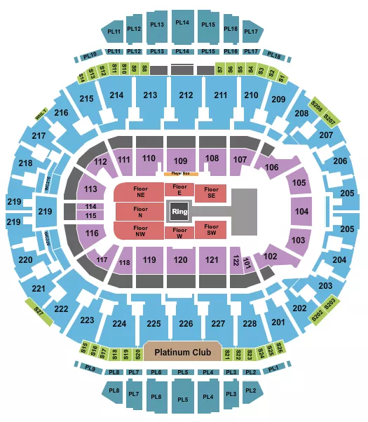 WRESTLING ROW Seating Map Seating Chart