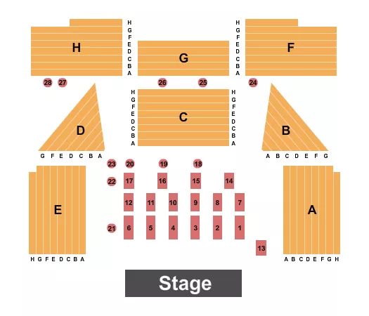 SCOTTISH RITE MASONIC CENTER TAMPA ENDSTAGE TABLES 2 Seating Map Seating Chart