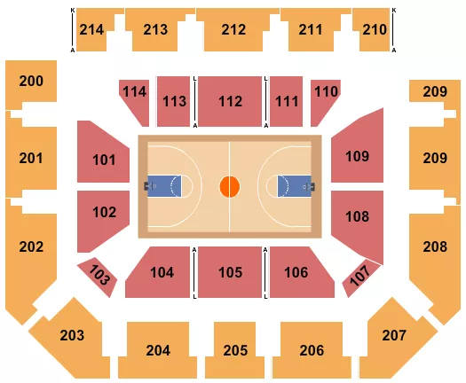 LIBERTY ARENA IN BASKETBALL Seating Map Seating Chart