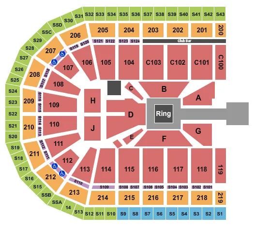 WRESTLING Seating Map Seating Chart