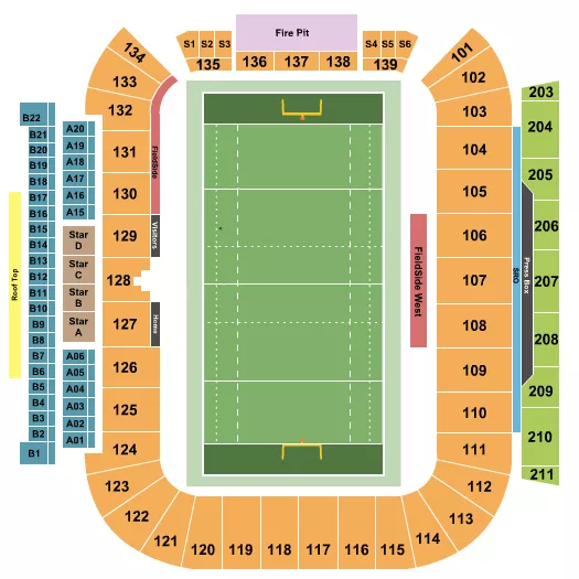 RUGBY Seating Map Seating Chart