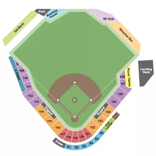 BASEBALL Seating Map Seating Chart