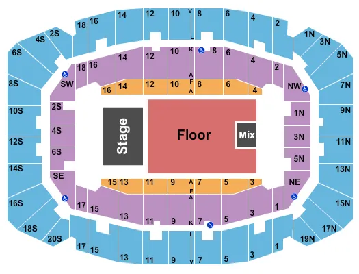ENDSTAGE 2 Seating Map Seating Chart