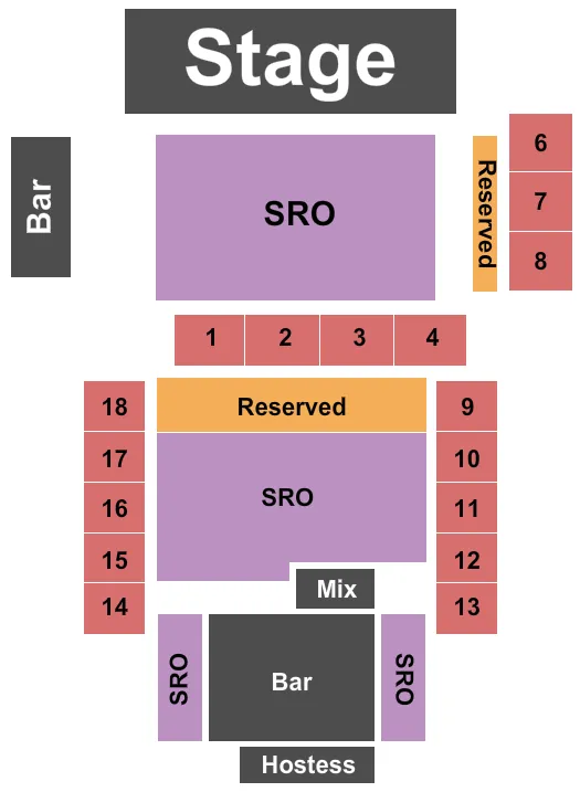 END STAGE Seating Map Seating Chart