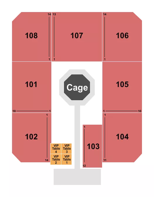 SENECA ALLEGANY EVENTS CENTER AT SENECA ALLEGANY RESORT CASINO BOXING Seating Map Seating Chart