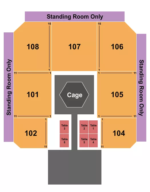 SENECA ALLEGANY EVENTS CENTER AT SENECA ALLEGANY RESORT CASINO MMA2 Seating Map Seating Chart