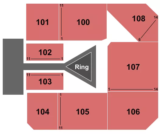 SENECA NIAGARA EVENTS CENTER AT SENECA NIAGARA RESORT CASINO MMA 2 Seating Map Seating Chart