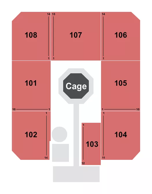 SENECA ALLEGANY EVENTS CENTER AT SENECA ALLEGANY RESORT CASINO MMA Seating Map Seating Chart