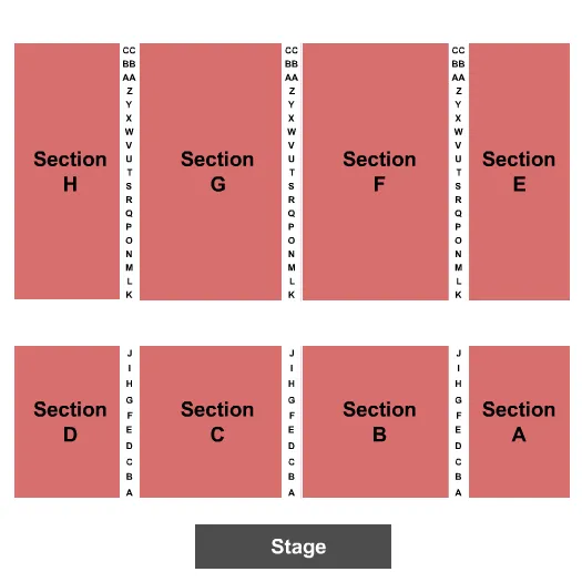 SEVEN FEATHERS HOTEL CASINO ENDSTAGE 5 Seating Map Seating Chart