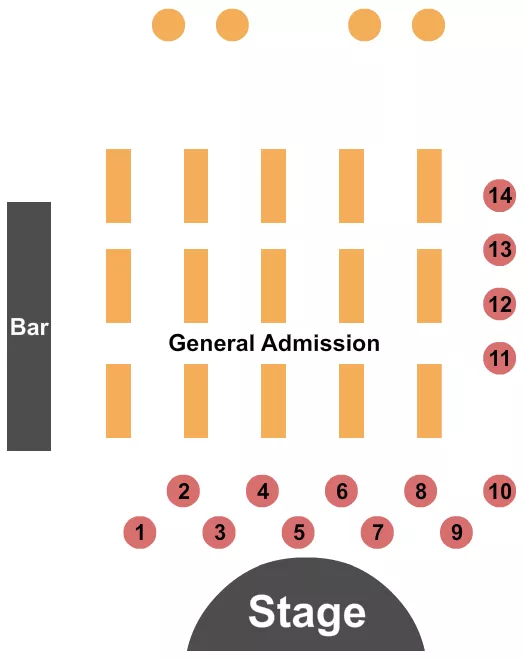 SEVEN FEATHERS HOTEL CASINO ENDSTAGE TABLE GA Seating Map Seating Chart